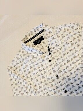 21MEN BRAND Sz L Bicycle Print Button-Down Shirt 100% Cotton